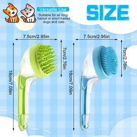 Rppiup 2 Stück Hunde Waschbürste, Badebürste Hund, Haustier Badebürste mit Seifenspender, Weiche Massagebürste Silikon-Badebürste Hundebürsten mit Langem Griff für Hunde und Katzen, Feine&Grobe Zähne