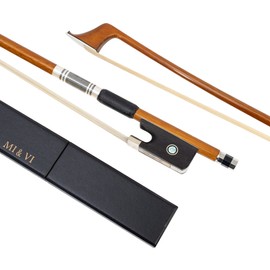 MI&VI CB-820 Professional Handmade Cello Bow 4/4 (Full Size) with Bow Case Included | Silver Winding Mount | Well Balanced | Perfect Weight | Mongolian Horse Hair - MIVI Music