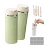 2 Pack 4 in 1 Travel Dispenser Bottles, Green