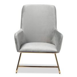 Baxton Studio Chairs, Grey/Gold