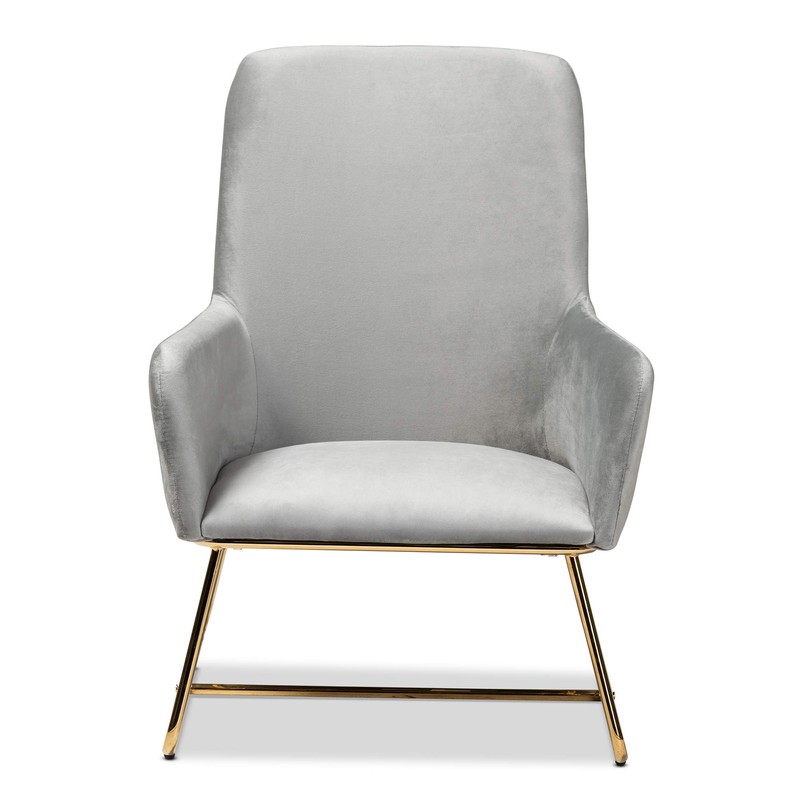 Baxton Studio Chairs, Grey/Gold