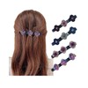 LOZTBUE Set of 4 Sparkly Rhinestone Hair Clips Double Sided