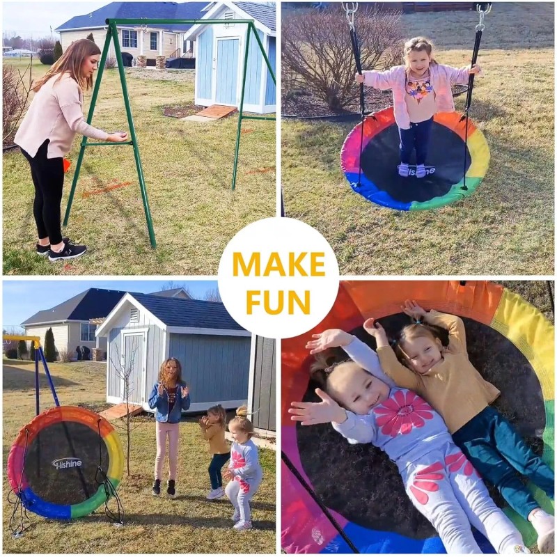 Hishine Swing Stand Heavy Duty Swing Frame Full Steel Metal