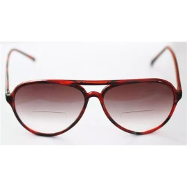 Reading Glasses Bifocal TINTED 70-80's Office Style ~ Red Tort Frame +1.25 Lens