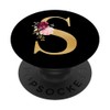 Initial Floral Letter Flowers Roses Monogram Letter S PopGrip Expanding