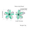 CiNily Flower Earrings, Opal Stud Earrings for Women 14K White