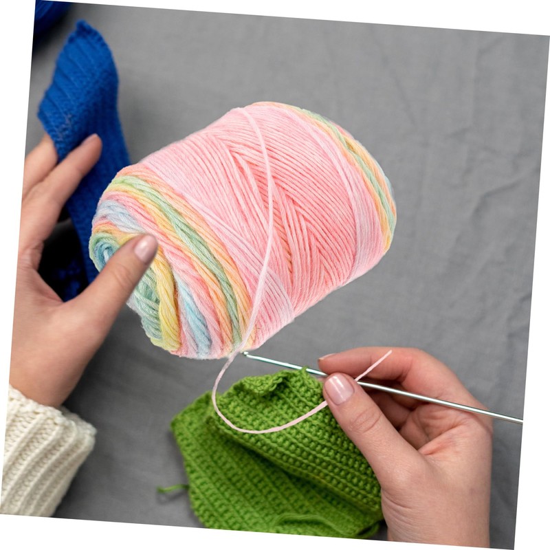 Gadpiparty 1 Roll Rainbow Gradient Crochet Yarn Soft Cotton Knitting
