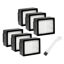 High-efficiency Filters Replacement for iRobot Roomba E I J Series i1+ i3 i3+ i4 i5 i6 i7 i7+ i8 j7 E5 E6 E7 Vacuum Cleaner by Techecook, 6Pack 4639161 Roomba Filters+1 Cleaning Brush