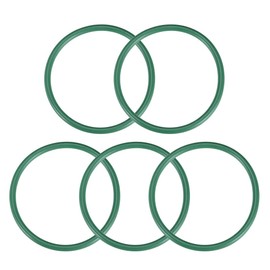 sourcing map Fluororubber O-Rings FKM Seal for Machines Piping 58 mm AD 51 mm ID 3.5 mm Width Green Pack of 5