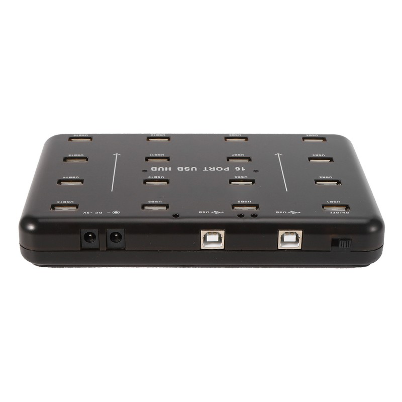 16‑Port Hub Industrial USB2.0 Expander Ultra‑High‑Speed 5V 3A Power Adapter(100‑240v)