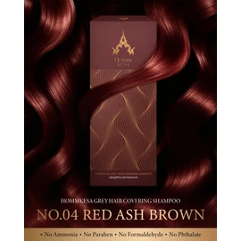 Hommkesa Grey Hair Covering Shampoo – Premium 3-in-1 Hair Dye Shampoo For Grey Hair (Red Ash Brown)