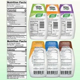 SweetLeaf Stevia Liquid Variety 6-Pack – Caramel, Chocolate, Vanilla Sweet Drops, 1.7 Oz Ea + Peach Mango, Lemon Lime & Mixed Berry Water Drops, 1.62 Oz Ea