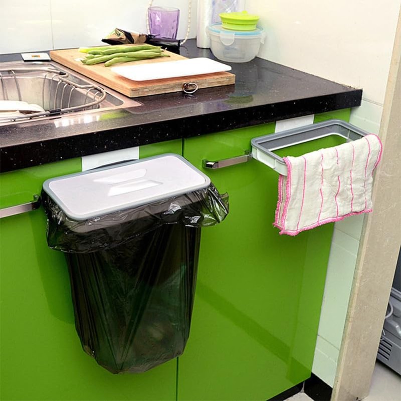 UPKOCH Door Back Garbage Bag Holder, Hanging Trash Bag Rack,