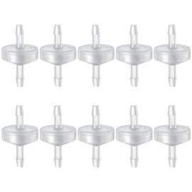10 Pack 1/8 inch Plastic Check Valve, One Way Check Valve Hose Barb Non Return for Water Fuel Oil Air Gas (3MM)