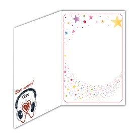 AFIE Humorous Happy Birthday Card with Illustrated Envelope 17.5 x 12 cm Monkey Gorilla Thinker Funny with Headphones – Creation Made in France 69-6212