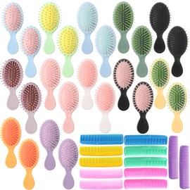 36 Pack Mini Hair Brush 18 Colors Mini Detangling Brushes for Wet & Dry Hair, Compact Travel Hair brush for Girls, Women