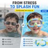 Kids Swim Goggles with Earplugs – Big Frame Anti-Fog No-Leak