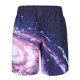 Aisyee Boys Swim Trunks Beach Swim Shorts Quick Dry Boards Shorts for Kids with 3D Prints Nebula Size 7/6-7 Years