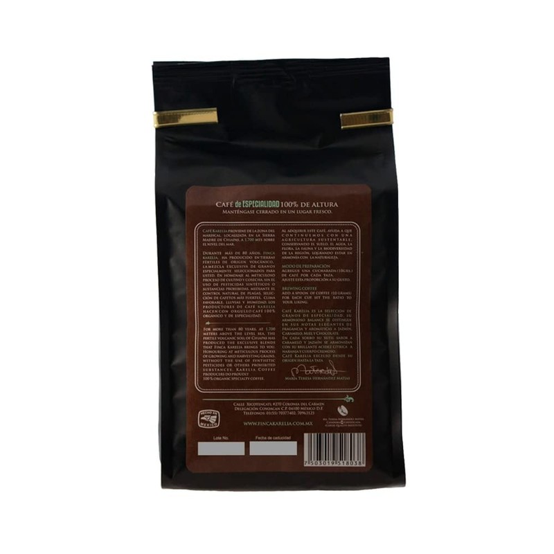 Café Karelia Chiapas Especialidad Tostado Medio en Grano 453 g