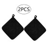 Csirnto Pack of 2 Cotton Pot Holders Black Oven Gloves