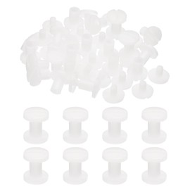 PATIKIL 7mm Chicago Screws, 20 Sets Plastic Chicago Screws Slotted Head Binding Post 5.5mm OD Screw Bolts Leather Rivets Fasteners Connectors White for Leather Belt Scrapbook Photo Albums