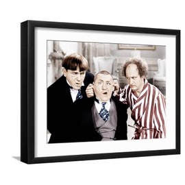 ART.COM Wall Photo The Three Stooges, from left: Moe Howard, Curly Howard, Larry Fine, ca. 1940s on Black Frame, 21" x 17"
