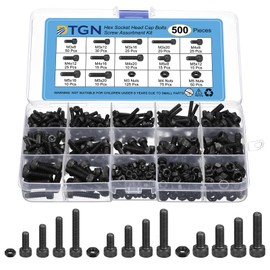 DTGN Pack of 500 M3/M4/M5x8/12/16/20 mm (DxH) Hex Head Screws and Nuts Assortment - Good for Mechanical Equipment - Assortment of Carbon Steel Machine Screws Kit