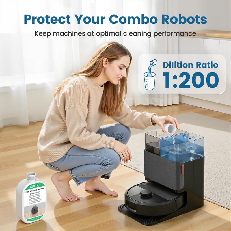 CPLIKE 2 Pack Floor Cleaning Solution Compatible with Roomba Plus