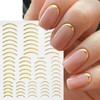 12 Sheets Gold Nail Art Stickers Decals 3D Self Adhesive