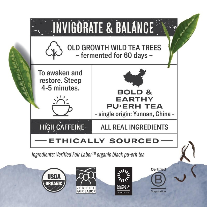 Numi Organic Emperor's Pu-erh Tea, 100 Tea Bags, Aged Fermented