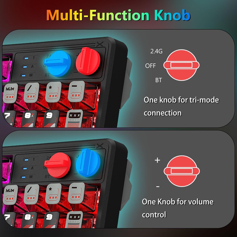 E-YOOSO Wireless Mechanical Keyboard Creamy, Bluetooth/2.4GHz/USB-C Wired, Hot Swappable Pre-Lubed