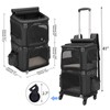 HOVONO Double-Compartment Pet Carrier Backpack with Wheels for Small Cats