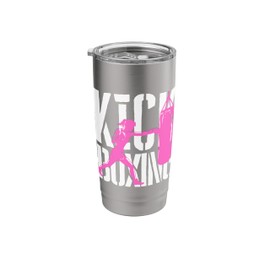 Kickboxing Woman Training on the punching Bag Stainless Steel Insulated Tumbler