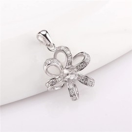 LGSY CZ Flower Pendants for Pearl Sterling Silver