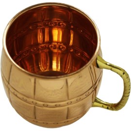 Livevie Moscow Mule Mug Handcrafted Barrel Style with Embelished Handles