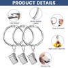 50 Pack Curtain Rings with Clips, Curtain Rings and Hooks