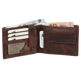 Luxury leather biker purse with chain wallet, 12.5 cm Colours: black, brown and beige., brown