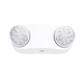 GRUENLICH LED Emergency Light with Battery Backup, 2 Adjustable Bug Eye Heads Lights, US Standard, AC 120-277V, Hardwired Commercial Emergency Exit Light for Business, 1-Pack