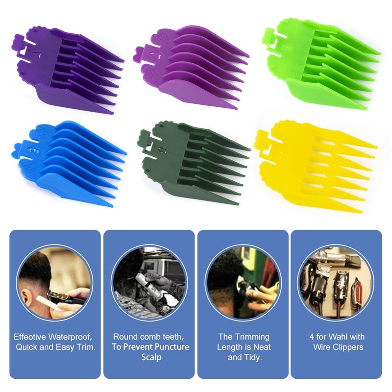 MUNSKT 10PCS Professional Hair Clipper Guards Combs, Replacement Spares Haircut