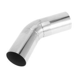 Motoforti 45 Degree Mandrel Exhaust Pipe DIY Custom Car Modified Exhaust Pipe Tubing Piping 80mm/3.15" OD 150mm/5.91" Length T316 Stainless Steel Silver Tone