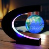 XUBX C-Shape Magnetic Floating Globe with LED Light, Magnetic Floating