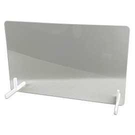 CAKESAFE - (1) 30"Wide x 20"High, Free Standing Protective Acrylic Sneeze Guard Safety Barrier, Desk Counter, Single Panel with two Sturdy Support Stands