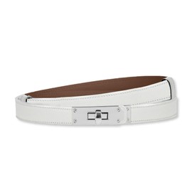 LumiSyne Women Skinny Leather Belt Classic Solid Color Alloy Turn Lock Ladies Adjustable Leather Belt Slim Thin Waist Belt Waistband Decorative Belt For Dresses Jeans Pants Coat