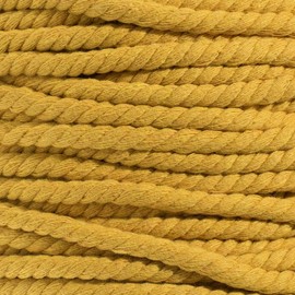 West Coast Paracord Super Soft Twisted Cotton Rope – Triple-Strand 1/4 Inch Rope – 100% Cotton Decorative Rope (Gold, 100 Feet)