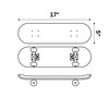 Small Skateboard, 17 x 5 Inch Double Kick Skateboard for