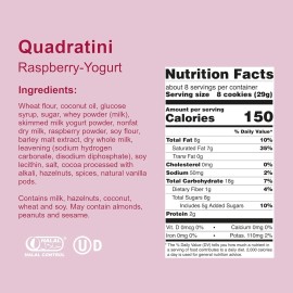 Loacker Quadratini Raspberry Yogurt Wafer Cookies Pack Of 6 Resealable Bags