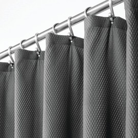 mDesign Luxury Shower Curtain, Waffle Design, Easy Care and Machine Washable