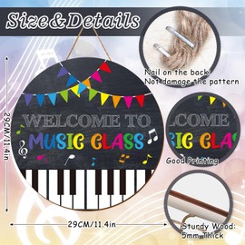 JarThenaAMCS Welcome Sign for Classroom Welcome to Our Music Class Door Sign Back to School Door Hanger Wreath for First Day of School Classroom Bulletin Board Window Wall Decor