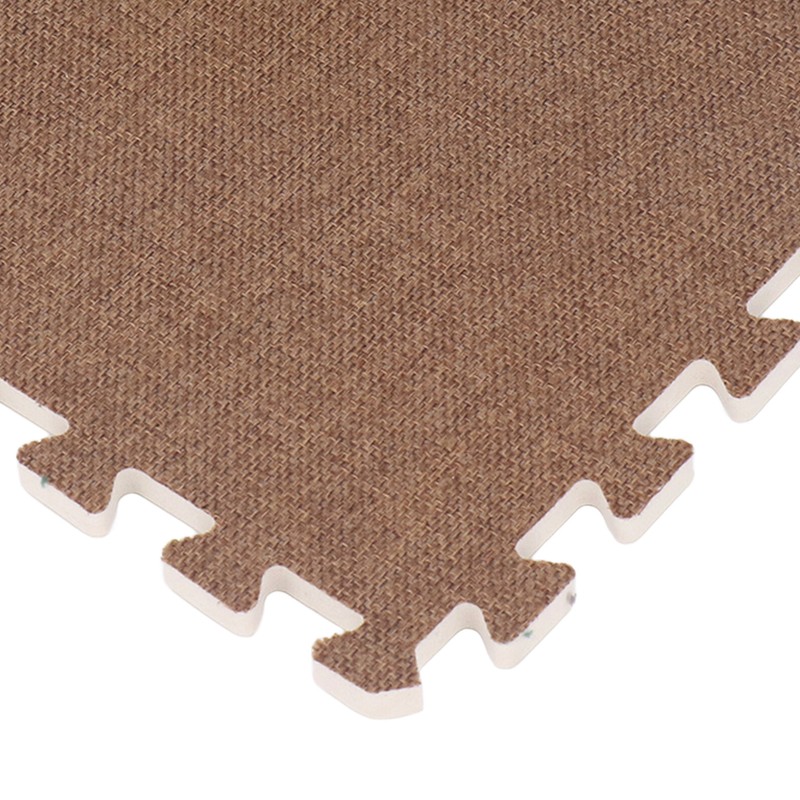 10pcs Cotton Linen Interlocking Carpet Tiles Anti Slip Floor Protection