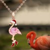 Christmas Flamingo Necklace for Women Sterling Silver Rose Gold Pink